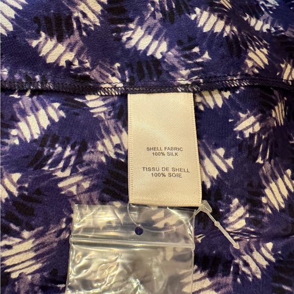 NWT $225 Rebecca Taylor Sleeveless Cris Cross tank top. 100% Silk. Blue. Size 10 - Picture 8 of 9